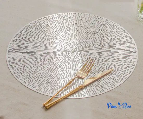 matches21 placemat motief boomstam boom schijf houtlook bruin 8 stuks Rond 38 cm kunststof placemat ondoorlaatbaar afwasbaar afwasbaar