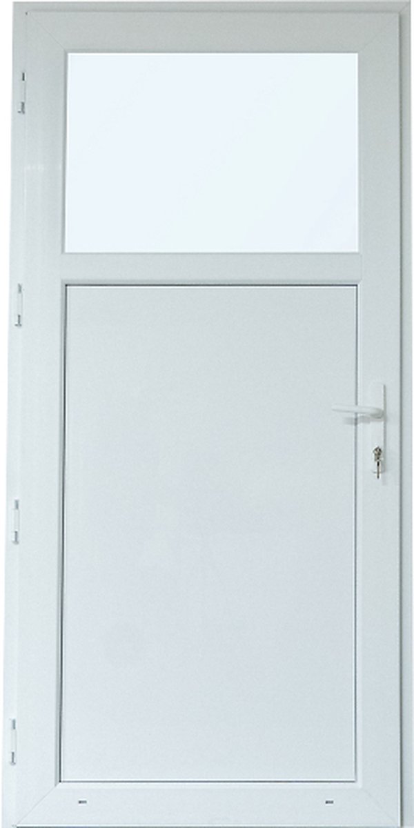 Schuurdeur met kozijn - 98 x 200 1/3 Glas - Rechtsdraaiend (klink links van binnen)