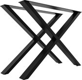 CLP Swift Set van 2 tafelpoten - Metalen vierkante profielen - Hoogte 72 cm - zwart L