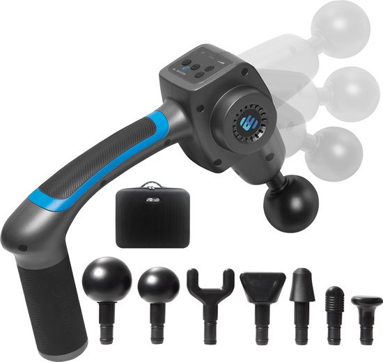 El Suvon Massage Gun Draadloos Blauw met 7 Opzetstukken - El - €49,95