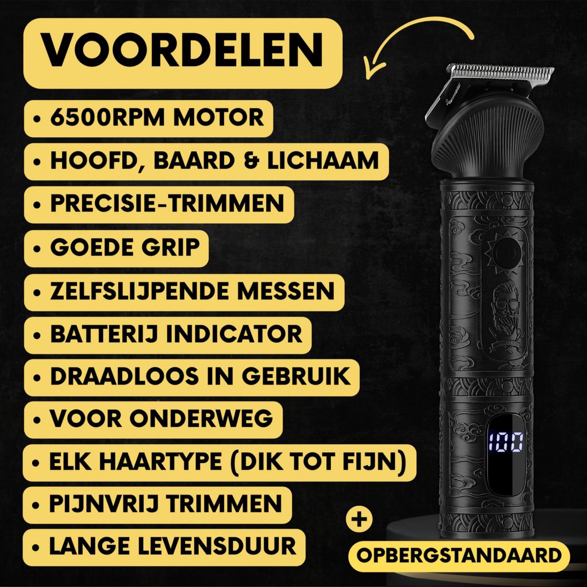 Sansbeauté 7-in-1 Baardtrimmer Mannen met Opbergstandaard thumbnail 4