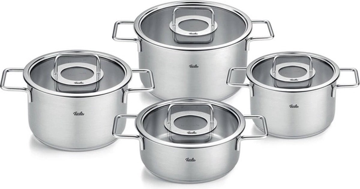 Fissler Pure Collection Pannenset met glazen deksel - 4 delig