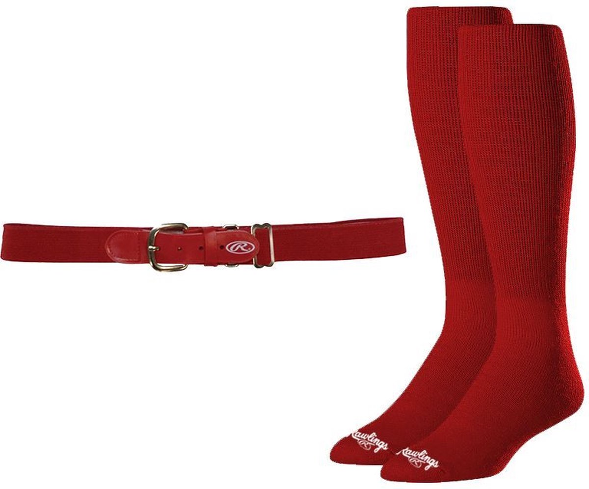 Rawlings Baseball Belt & Sock Combo S Scarlet Socks voor Sport Honkbal/Softball