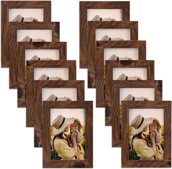 Set Van 12 Fotolijsten 9 X 13 Cm Bruine Fotolijstjes Collage Met Echt set-van-12-fotolijsten-9-x-13-cm-bruine-fotolijstjes-collage-met-echt