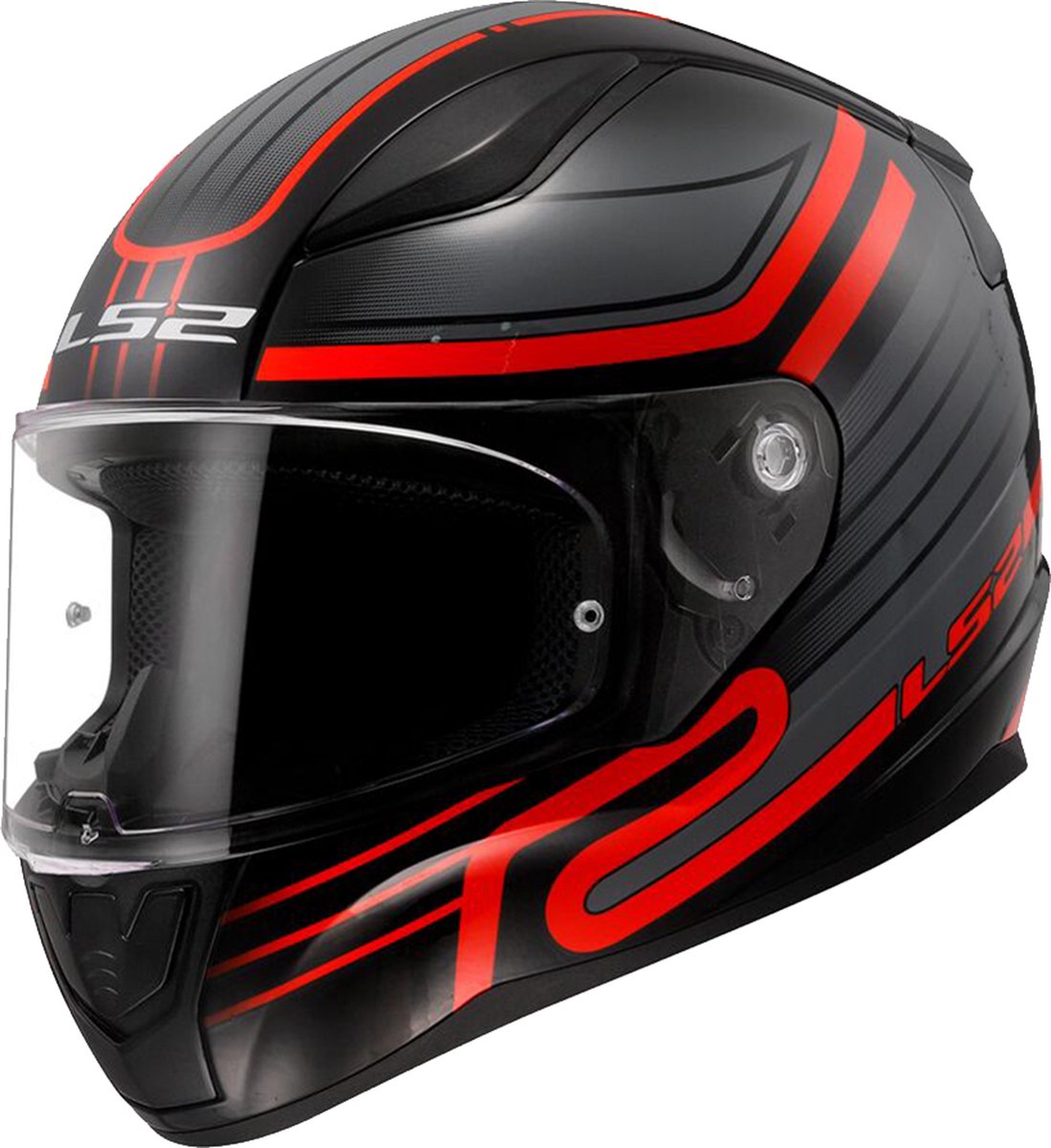 LS2 Helm Rapid II Circuit FF353 zwart / rood maat XXL