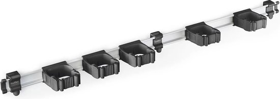 Foto: Toolflex one gereedschapsophangsysteem 94 cm aluminium rail zwart 5 flexibele houders geschikt voor 15 35 mm gereedschappen eenvoudige installatie ruimtebesparend en veilig inclusief montagemateriaal