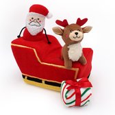 Holiday Burrow – Santa’s Sleigh - hondenspeelgoed - hondenspeeltje - intelligentie hondenspeelgoed - piep hondenspeelgoed - hondenspeelgoed met pieper - apporteren - ZippyPaws