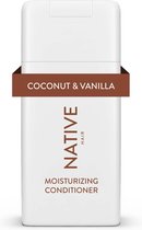 Native - Après-shampooing hydratant - Noix de coco et vanille - Sans sulfate ni parabène - Mini format voyage - Format voyage - 88 ml