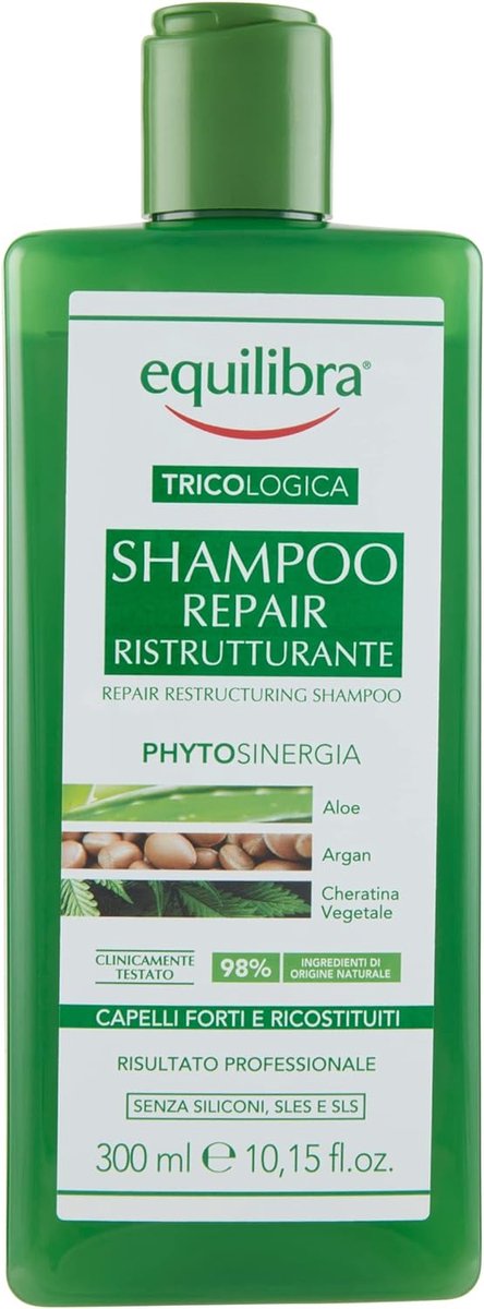 Equilibra Repair Restructuring Shampoo - 300 ml - Herstellende Shampoo - Zonder Parabenen SLS SLES of Kleurstoffen
