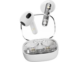Streetz T150 TWS In-Ear Koptelefoon - True Wireless Earbuds - USB-C Oplaadcase - Transparant/Wit