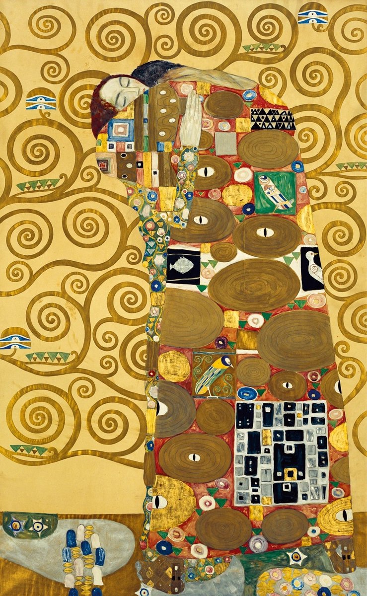 PGM Kunstdruk Gustav Klimt - Die Erfüllung 85x138cm Divers