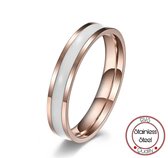 Basic Leren Ring | Ringen Mannen | Goud&Wit | 18 mm | Ring Heren | Mannen Cadeau voor Man Cadeautjes | Vrouwen Ring | Dames Cadeau | Cadeau voor vrouwen | Luxe ring | Vaderdag | Vaderdag Cadeau
