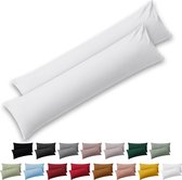 Blumtal Kussensloop Microvezel Kussenhoes 45 x 185 cm - Wit - Set van 2