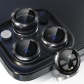 Casemania Camera Lens Glas Geschikt voor Apple iPhone 15 Pro - Gehard Glas Camera Protector - Zwart