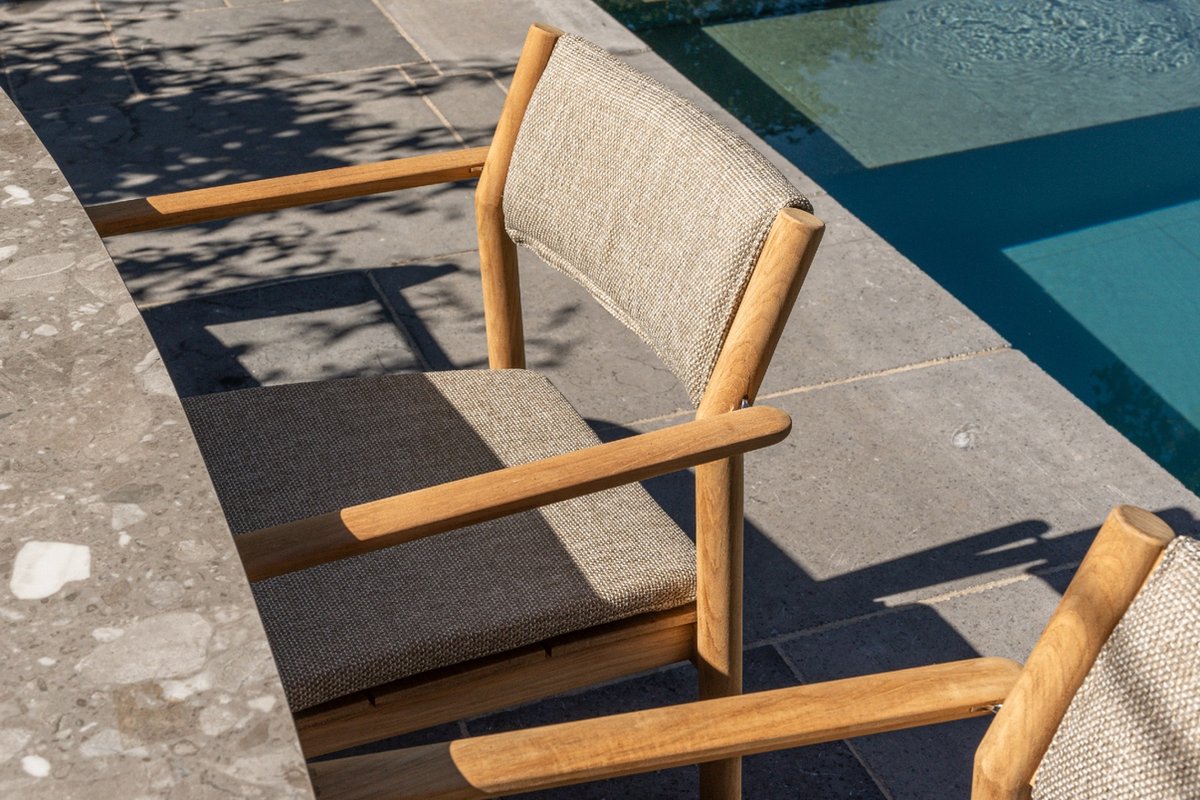 4 Seasons Outdoor Levi chaise de jardin empilable dining - teck