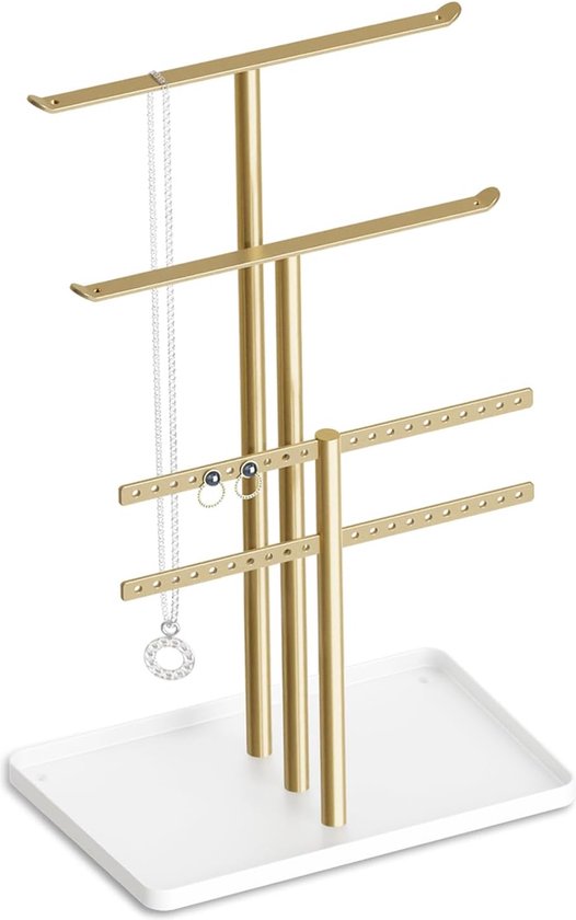 Jewellery Organisers, Jewellery Stand 32 cm Large, 4 Levels, Robust Jewellery Storage Travel, Jewellery Cabinet Organiser for Necklace, Bracelet, Perfume and Earrings, Decorative Aesthetic