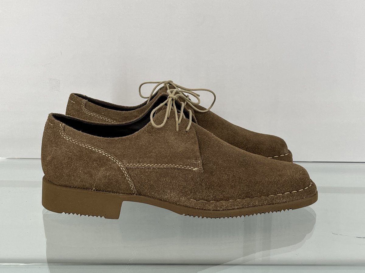 Ambiorix - Bello - lichtbruine suède leren - Maat 42,5 - heren schoenen - Crème bruin schoenen - kwaliteitsschoenen - veterschoenen