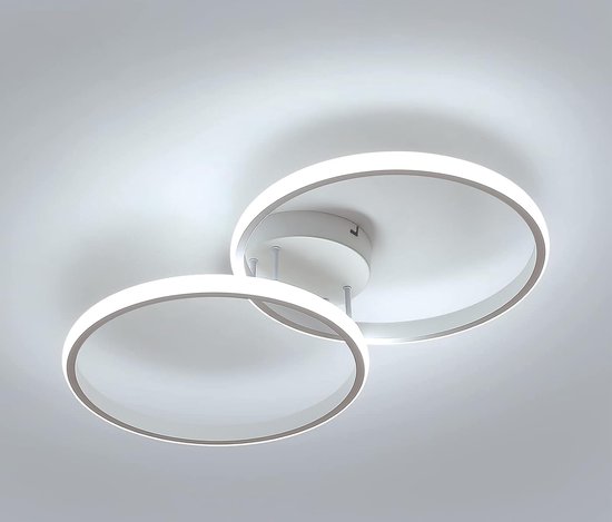 Delaveek-Ronde LED Aluminium Plafondlamp - Wit - 30W 3300lm - Koud Wit 6500K - Dia 31cm