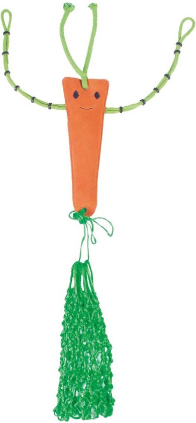QHP Jouet cheval avec filet à foin - Taille Taille unique - Carotte