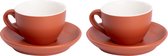 Palmer Cappuccinokop en schotel Colors Mat 18 cl 14 cm Bruin Porselein 2 stuk(s)