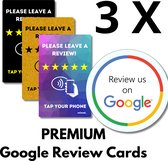 Google Review Kaarten - 3 Stuks - Boost je reviews - NFC Premium cards