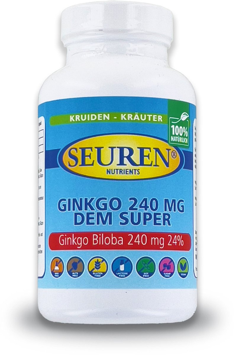 Seuren Nutrients Ginkgo Biloba DEM Super 240 mg 24% 200 capsules