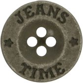 knoop 16 mm - jeans time antiek oud zilver - 10 knopen voor jeans en spijkerjassen spijkerbroeken - jeansknopen aannaaibaar - brons