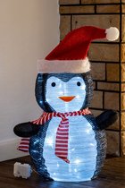 Popup Kerstfiguur Pinguin met 45 witte Led Lampjes.