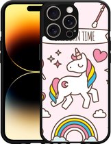 Cazy Hardcase Hoesje geschikt voor iPhone 14 Pro Max Unicorn Time