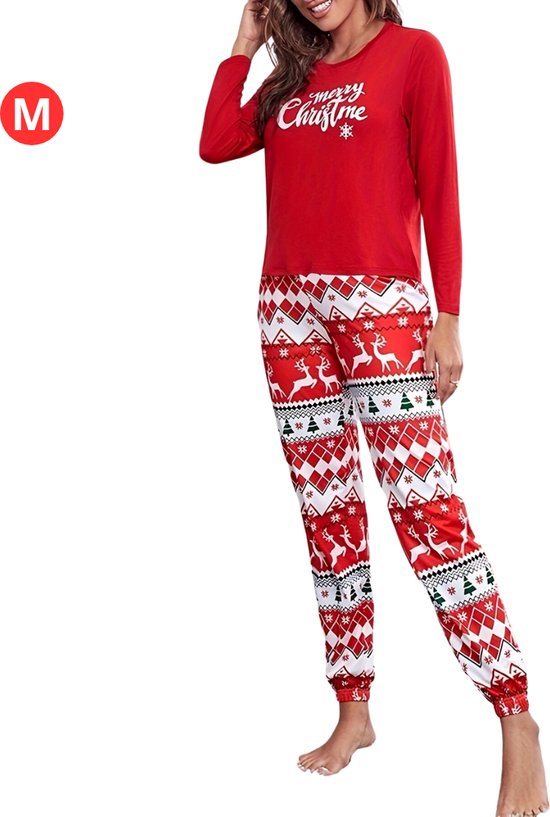 Pyjamas de Noël - Pyjamas de Noël - Noël - Dames - Femmes - Adultes - Set - Pantalons - Chemise - Blauw - Taille S