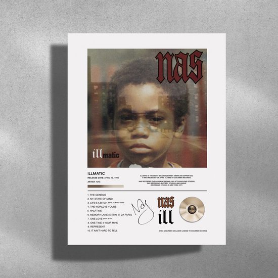 NAS Illmatic - Poster métal 30x40cm - couverture de l'album