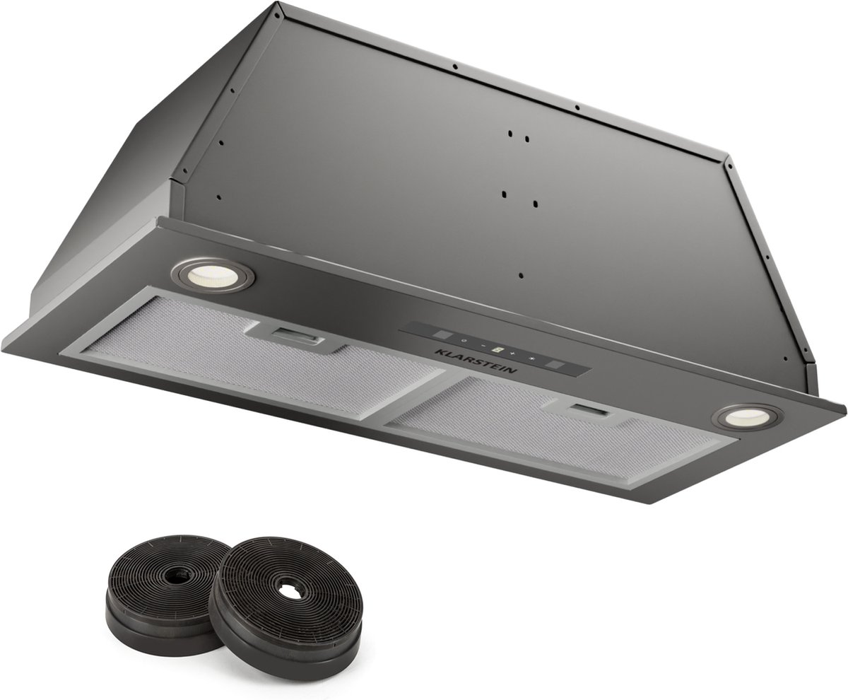 Klarstein Kookplaat afzuigkap, afzuiging/recirculatie-afzuigkap met Filter, LED-verlichting, Timer & Touch-bedieningspaneel, inbouw-afzuigkap met 520 m³/h Luftstrom, Effizienter rvs-Dunstabzug - voor Keuken - Kookveld - Cooktop - Hob