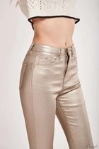 Pantalon Toxik3 taille haute skinny aspect cuir doré