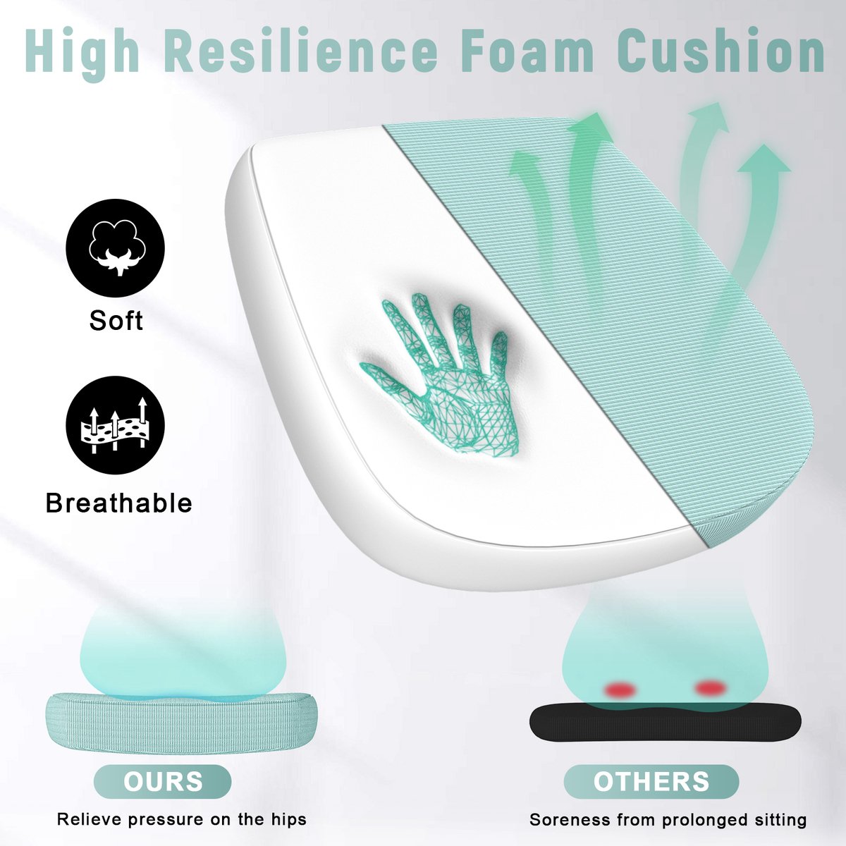 Bureaustoel Ergonomische Stoel met Opklapbare Armleuning - afbeelding 3