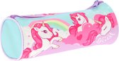 Etui Rond - Unicorn - You're Special - Regenboog & Sterren - Roze Pastel - Rond - 21,5x8,5x8,5cm