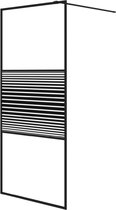 vidaXL - Inloopdouchewand - 90x195 - cm - transparant - ESG-glas - zwart