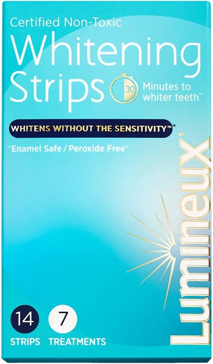 Lumineux Teeth Whitening Strips - 14 Strips - Tanden Bleekstrips zonder Peroxide (0%) - 100% Natuurlijke Ingrediënten - Tandenbleekset