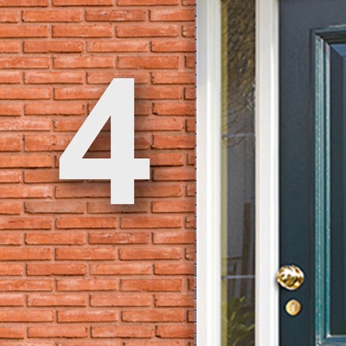 Huisnummer Acryl wit, cijfer 4 Hoogte 16cm - Huisnummers - Huisnummer wit - Huisnummer modern - Gratis verzending!