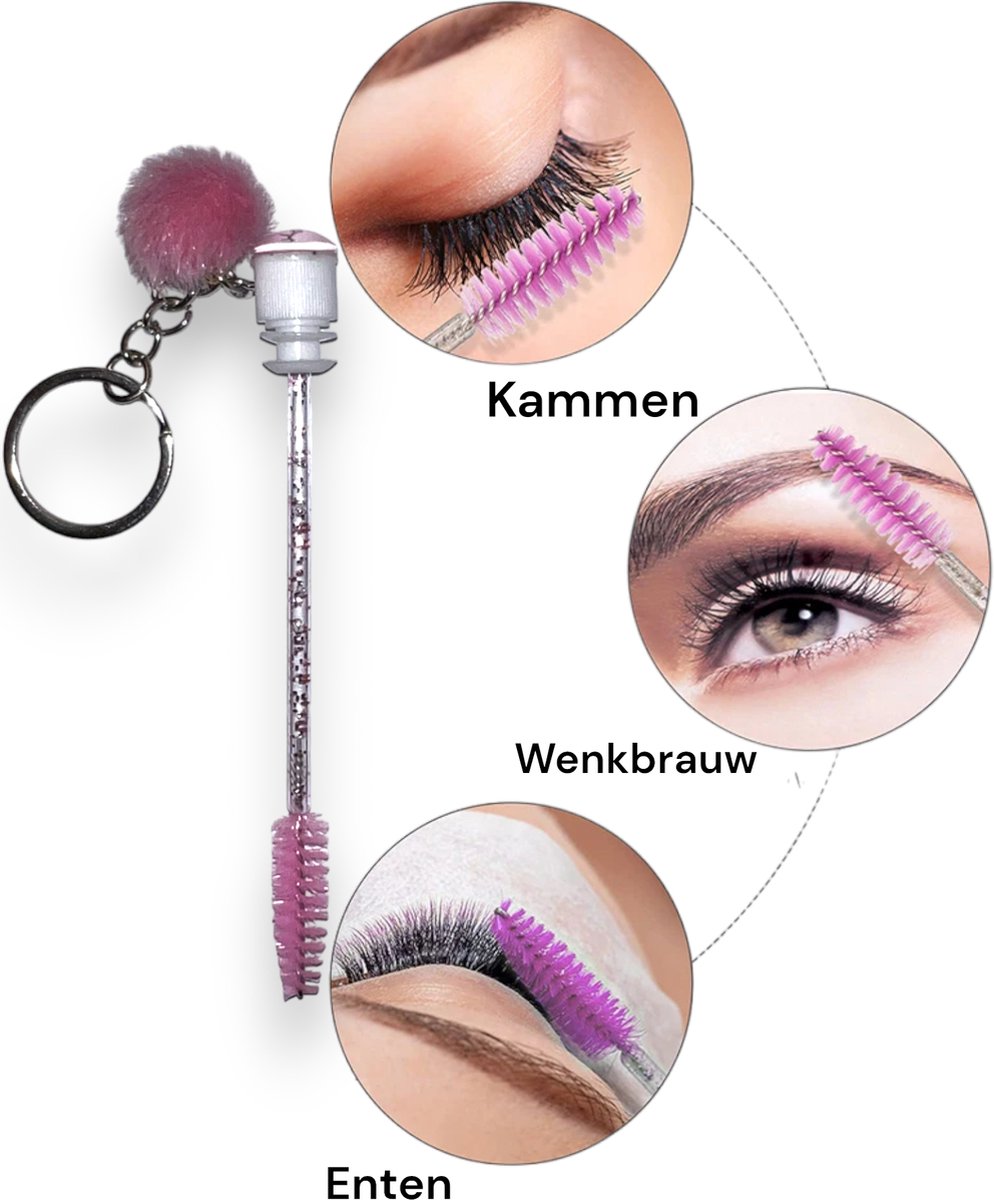 5 Herbruikbare Wimperborsteltjes met Kam - Onmisbaar voor Make-up en Verleidelijke Wimperextensions