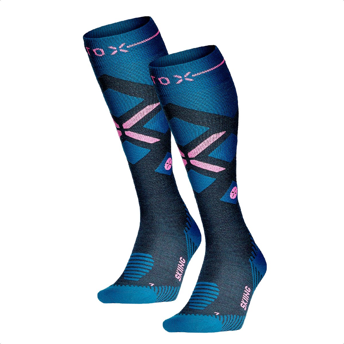 STOX Energy Socks Skisokken Dames 2 Pack Compressiekousen Merino Wol Sokken Ski & Snowboard Compressie Sokken : 40-43 Roze
