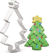 Kerst uitsteekvorm Kerstboom met Ster - Groot formaat uitsteker - RVS - Kerst koekjes bakken - Denneboom