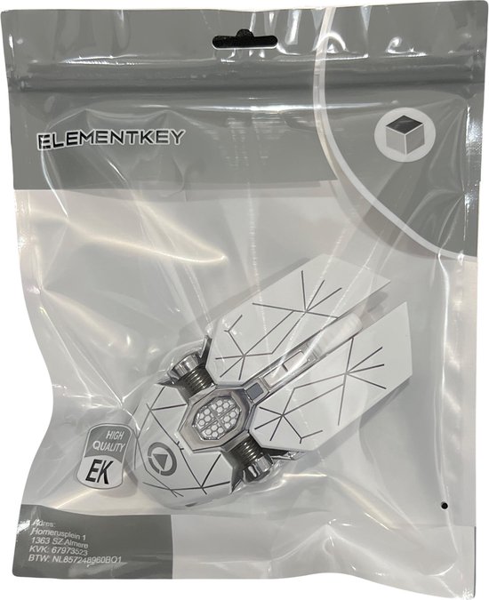 Elementkey DML3 Draadloze USB 2.4Ghz Gaming Muis met 7 Kleuren verlichting- Stille Optische Ergonomische muis – 1600 DPI -  Wit