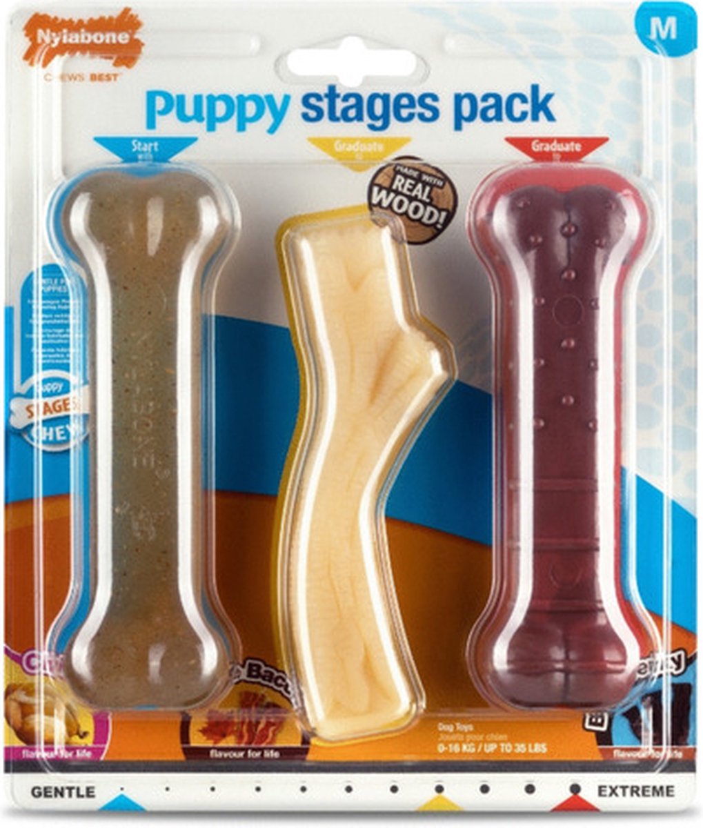 Nylabone Puppy Stages Pack Medium Medium - Nylabone