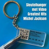 Allernieuwste.nl® QR Sleutelhanger MICHEL JACKSON King of Pop - Video van Gratest Hits - QR code Geschenk Idee Cadeau Muziek-fan - Beeld en Geluid Gadget - MU17 Sinterklaas Cadeau