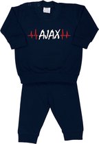 La Petite Couronne Pyjama 2-Delig "Hartslag AJAX" Unisex Katoen Zwart/rood/wit/rood Maat 92/98