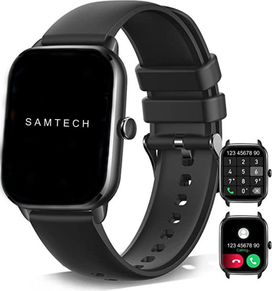 SAMTECH Smartwatch Ultra Thin Pro- Dames & Heren – Sport horloge - Stappenteller, Calorie Teller, Slaap meter, HD – IOS & Android - Zwart