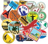 100 Vakantie Stickers - Thema is Reizen en Landen - voor laptop/koffer/muur/auto/journal
