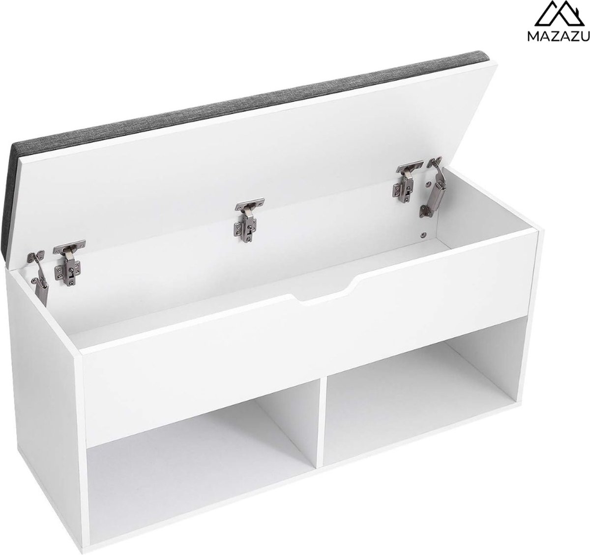 MIRA Home - Schoenenbank - Schoenenopberger - Halbank - Schoenenrek - Wit - Hout - 104x30x48cm