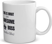 Akyol - voici à quoi ressemble un super patron Mug avec impression - collègue - cadeau collègue - cadeau tasse à café - cadeau employeur - patron - contenu 350 ML