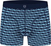 A-dam Blue Waves - Boxershort - Katoen - Onderbroek - Ondergoed - Heren - Donker Blauw - L